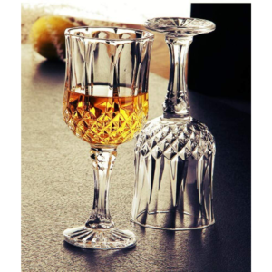 FOMQUAZLI Brandy Cocktail Glasses Diamond Crystal Wine Glasses Great for Spirits, Drinks, Bourbon, Wine Europeun Elegant Wine Glass 190ML Set of 2